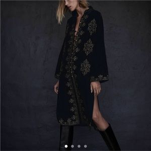 ZARA Embroidered Velvet Kimono